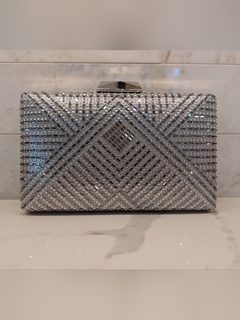 Frieda Rothman Silver Jeweled Evening Sample Bag
